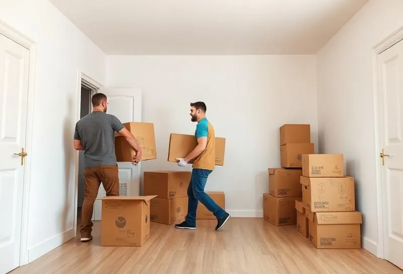 Symbolbild: Abtransport von Kartons aus einer geräumten Wohnung